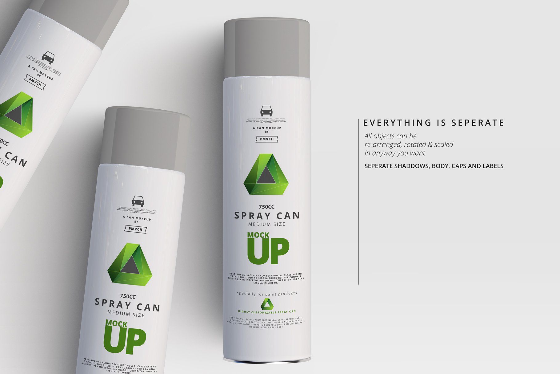 大尺寸的喷雾罐展示样机 Spray Can Mockup – Large Size [psd]插图(7)