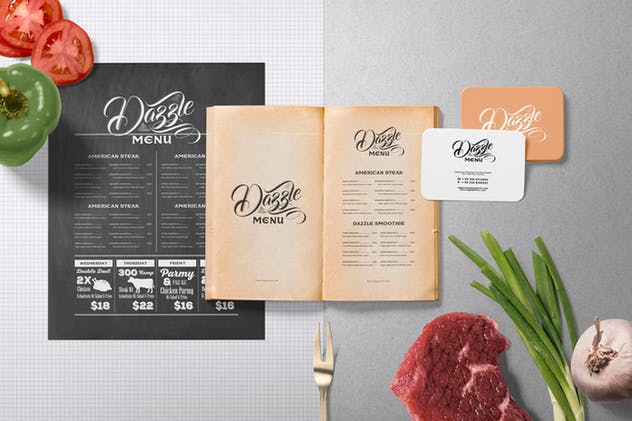 高级餐厅品牌厨房场景样机生成器 Restaurant Menu Mockup Scenes插图(2)