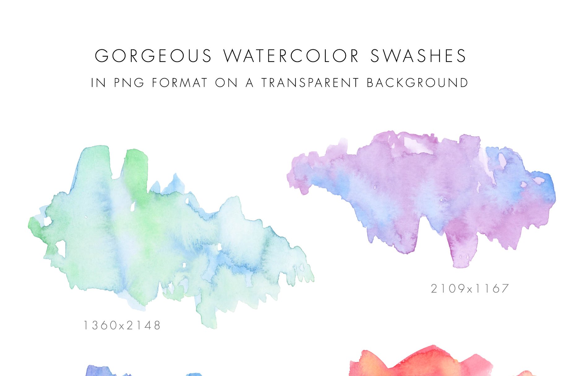 手绘水彩纯色晕染纹理 Watercolor Texture Photoshop Styles插图(2)