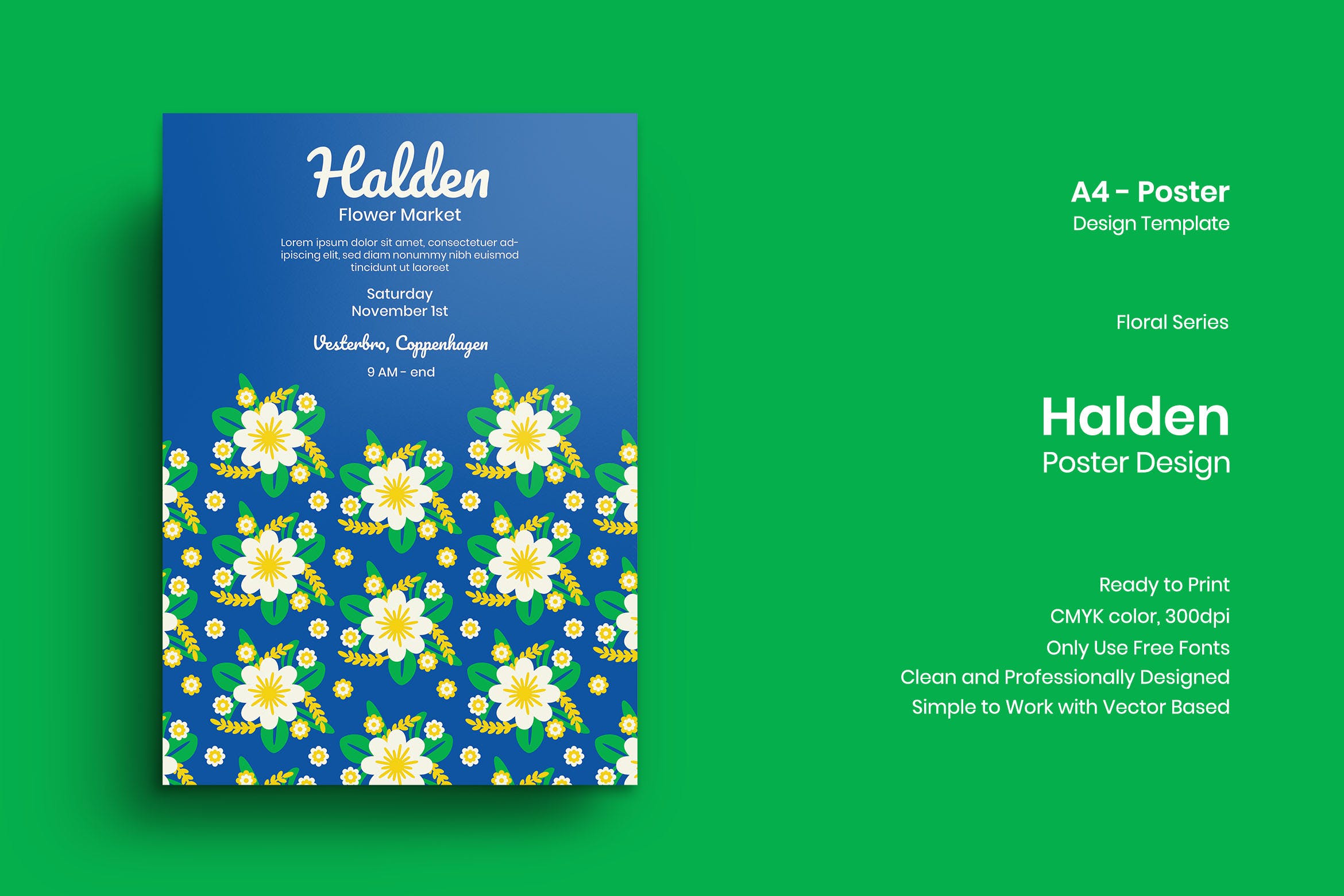 花市赏花主题活动海报设计模板 Halden Poster Design插图