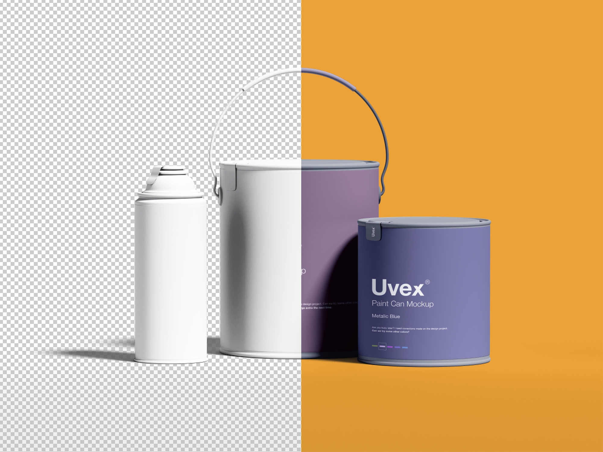 油漆桶/油漆容器包装设计效果图样机 Paint Packaging Mockup插图(4)