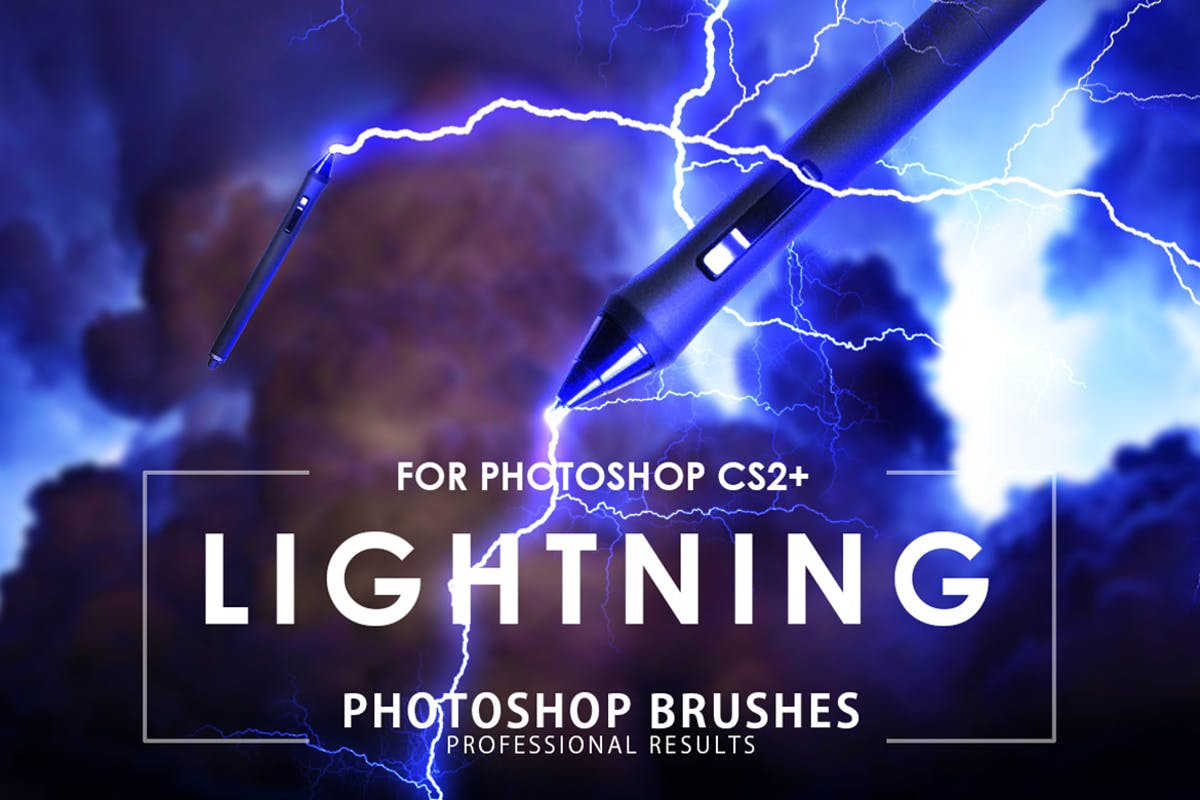 50款雷电闪电光线PS笔刷 50 Lightning Photoshop Brushes插图
