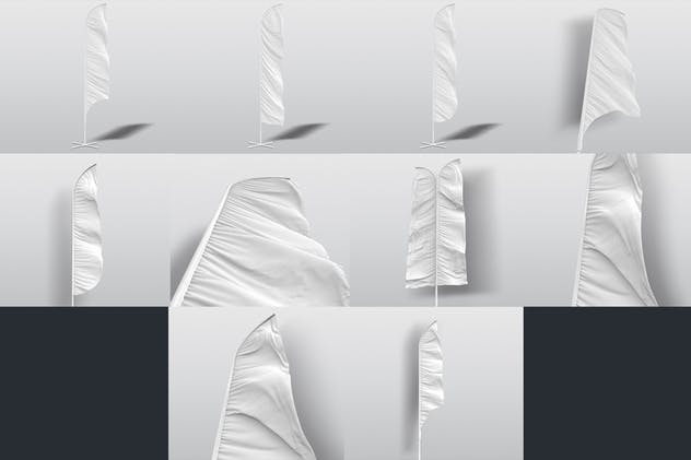 3D帆船旗帜样机模板 3D Flags Feather / Bow / Sail Flag Mockup插图(8)