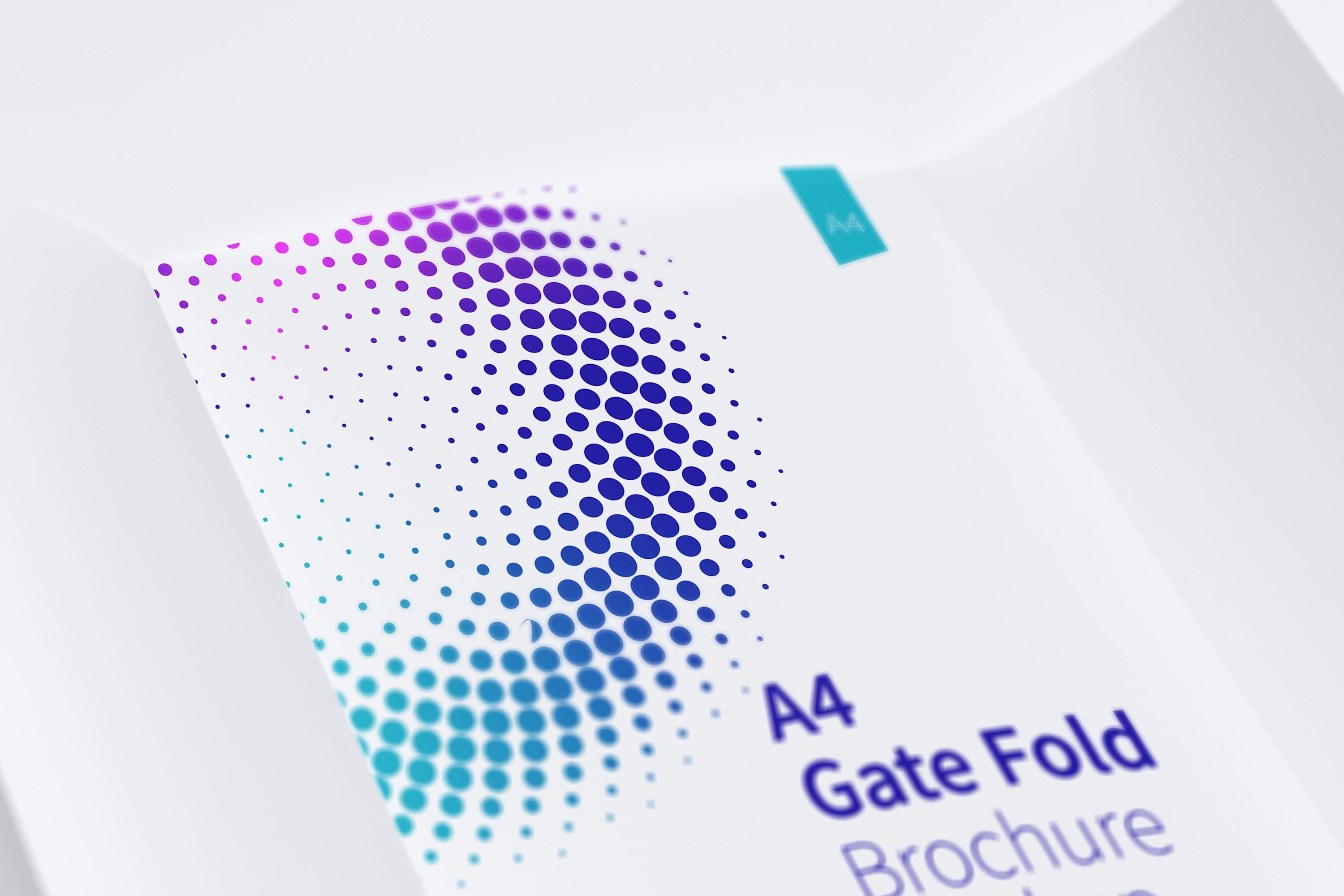 A4大小对折折叠企业宣传单设计效果图样机04 A4 Gate Fold Brochure Mockup 04插图