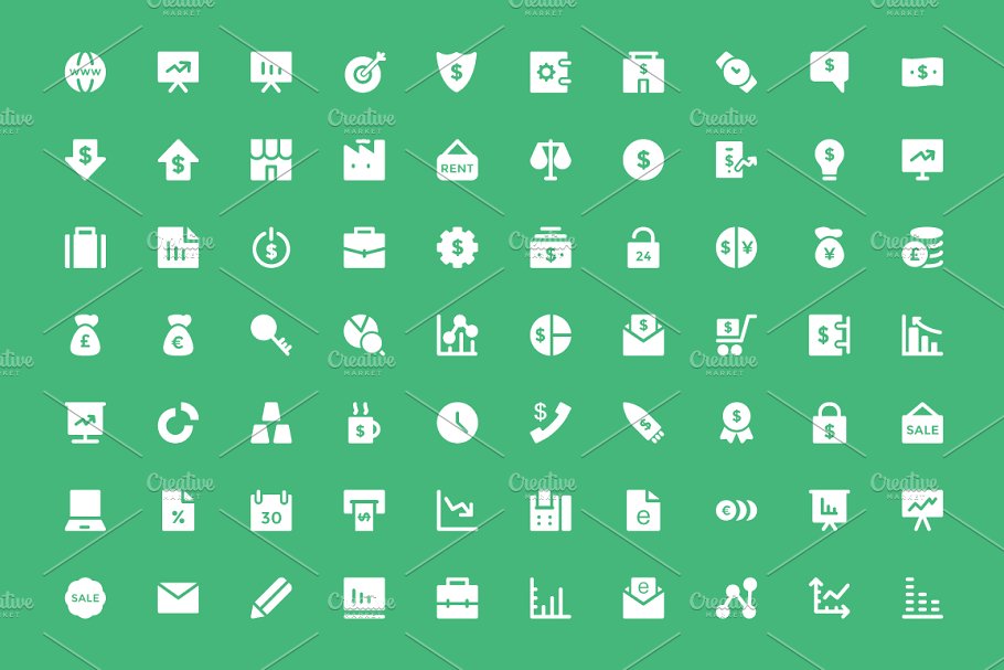 225+商业和办公图标集  225+ Business and Office Icons插图(1)