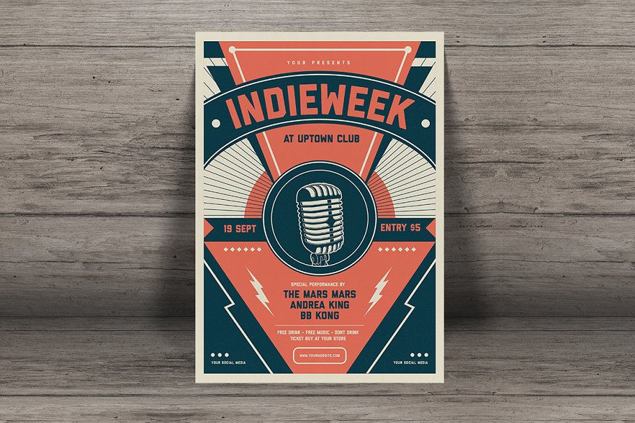 活动节日宣传海报传单 	  Indie Week Flyer插图(1)