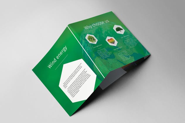 绿色能源新能源项目介绍三折页传单模板 Green Energy Trifold Brochure插图4