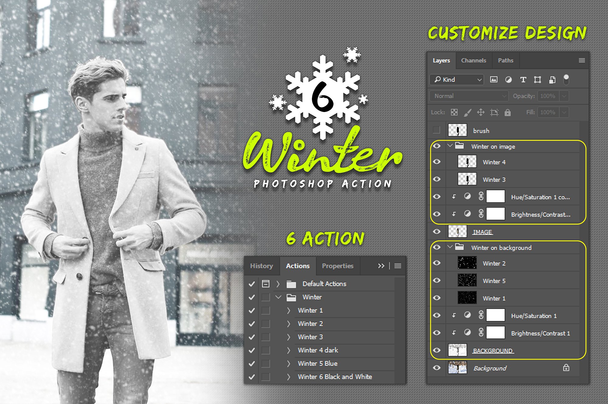 6款冬季雪花效果处理的PS动作 6 Winter Photoshop Action插图7