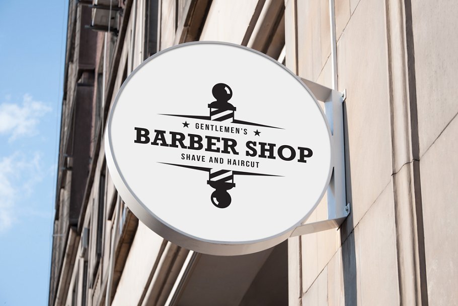 理发店店招Logo标志设计模板 Barber Shop Logo Set插图(4)
