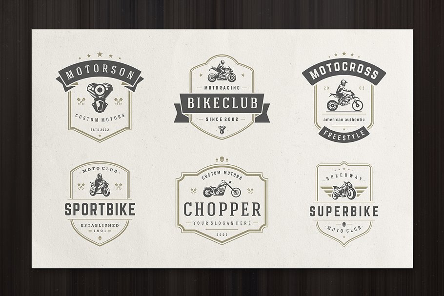 50款摩托车Logo标志和徽章模板 50 Motorcycles Logos and Badges插图(17)