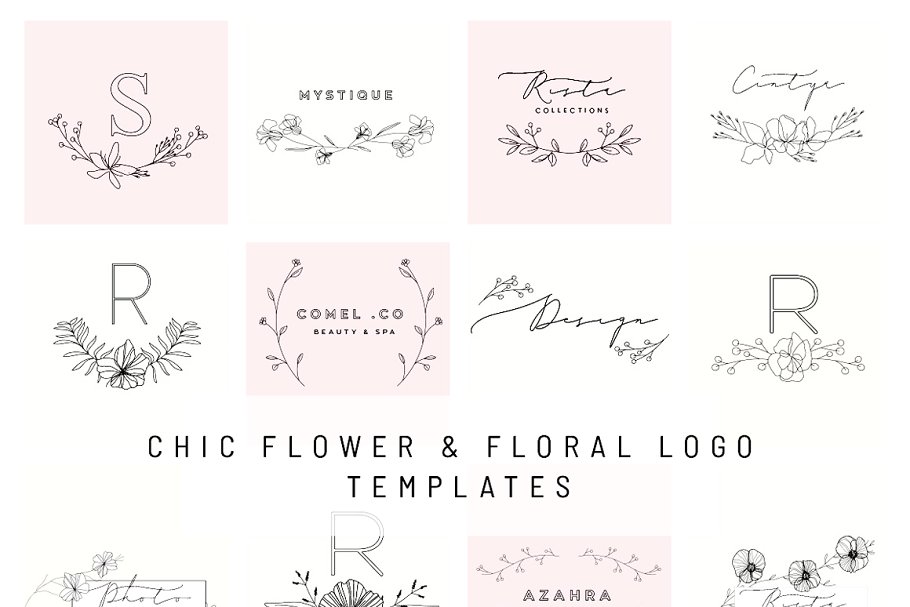 25款别致花卉Logo标志模板 25 chic flower&floral logo template插图(5)