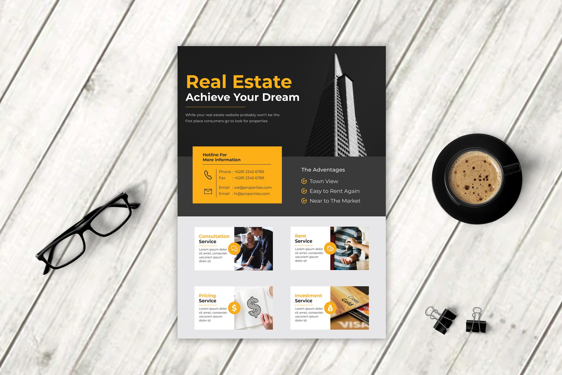 房产销售/中介主题海报传单设计模板v4 Real Estate Flyer Vol. 4插图