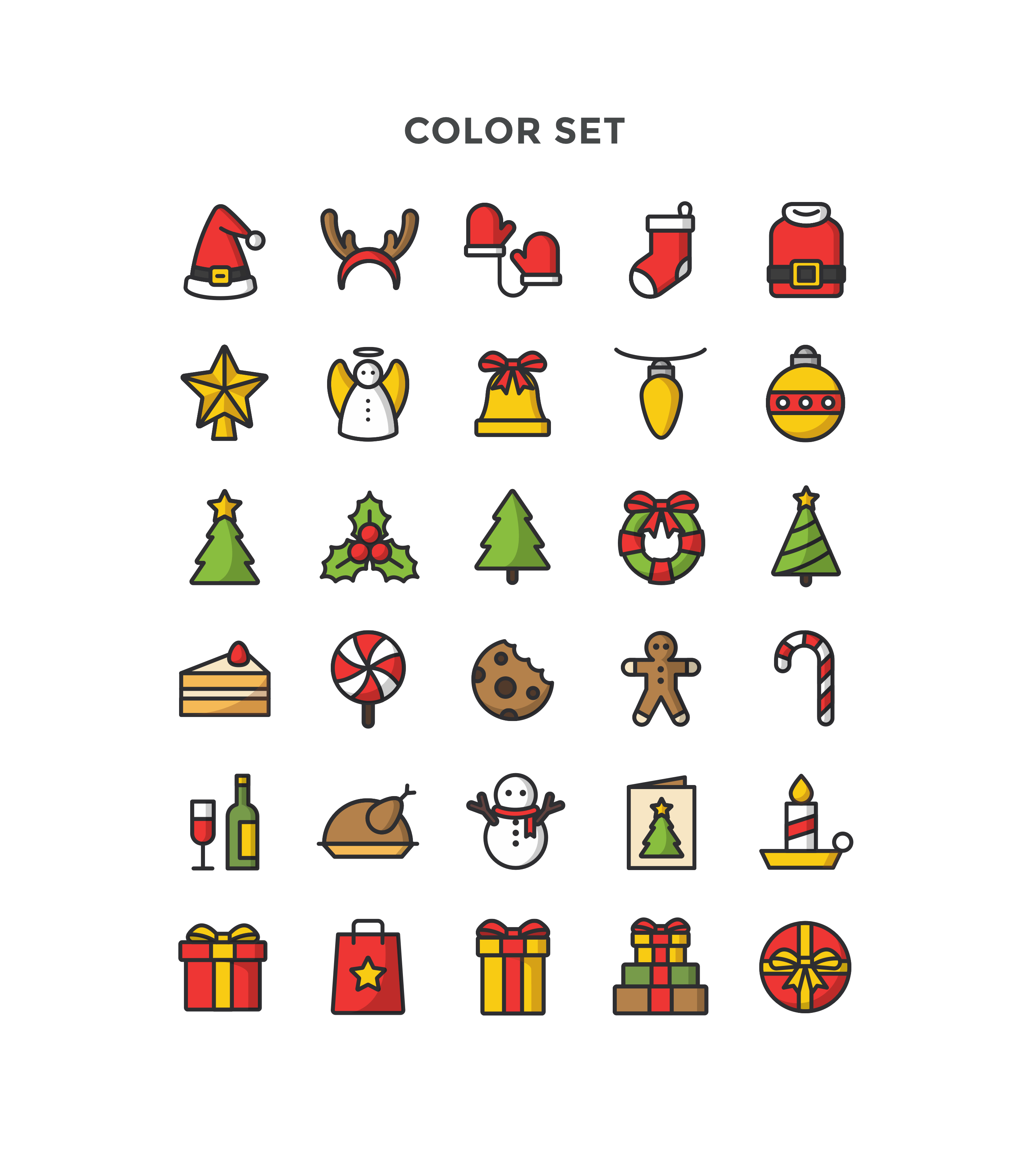 可爱矢量圣诞图标集 Free Christmas Icons插图(3)