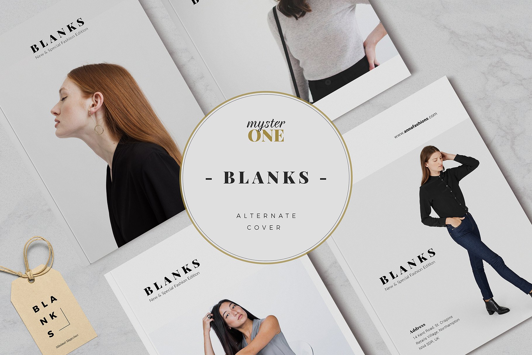 现代极简的服装导购杂志模板下载 BLANKS Minimal Lookbook/Magazines [indd]插图