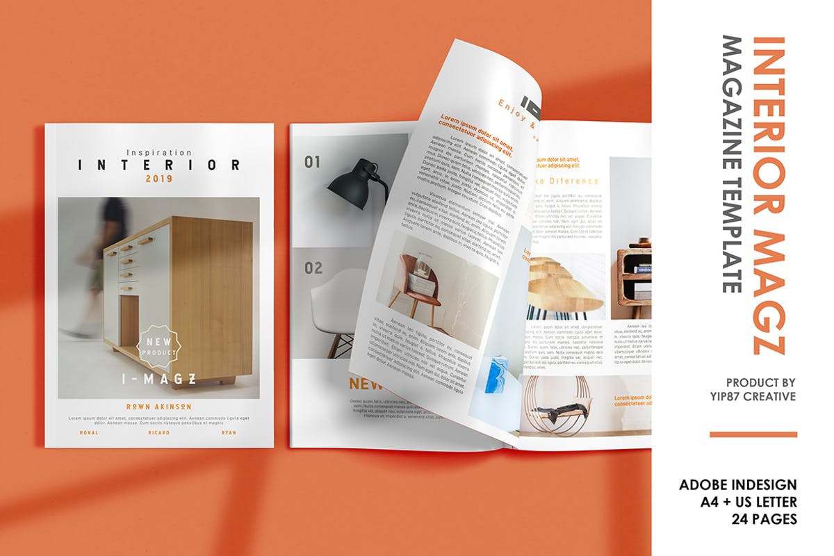 室内装修设计杂志设计模板 Interior Magazine插图