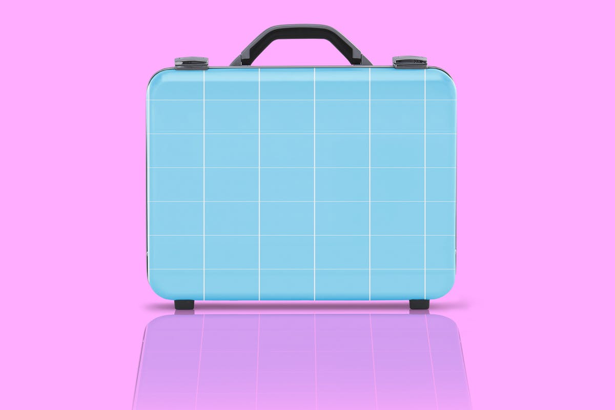商务旅行手提箱/行李箱外观设计样机模板 Business suitcase Mockup插图