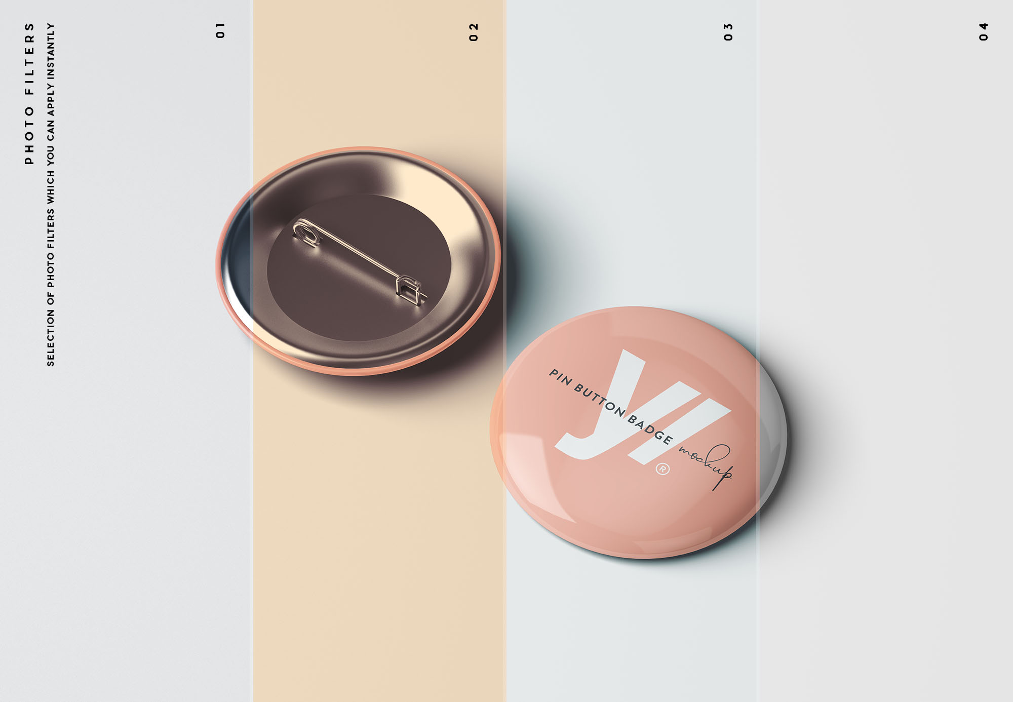 别针徽章胸章定做设计样机模板 Pin Button Badge Mockup插图(8)