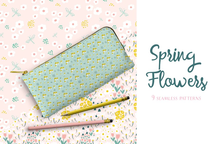 春天花卉图案纹理 Spring Flowers Pattern Collection插图