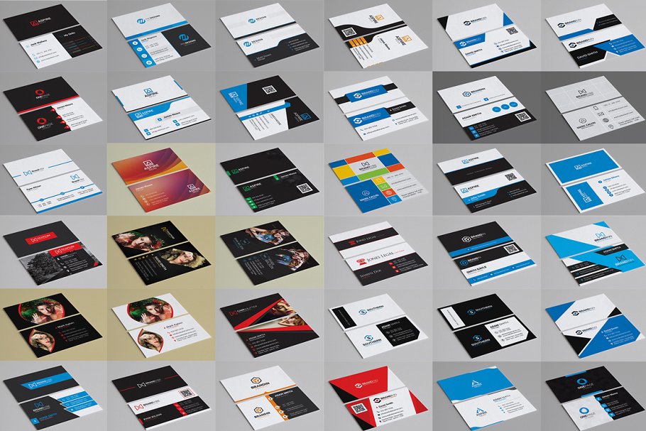100款现代设计风格企业名片模板 100 Modern Business Cards Bundle插图(2)