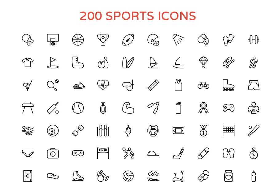 2800+不同领域的线条矢量图标 2800+ Line Vector Icons Bundle插图(1)