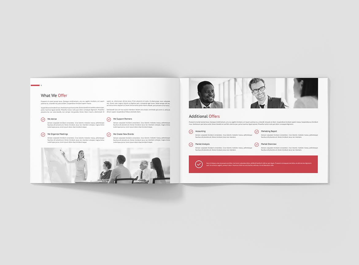 商业&创意营销企业介绍画册设计模板 Business Marketing – Company Profile Landscape插图(4)