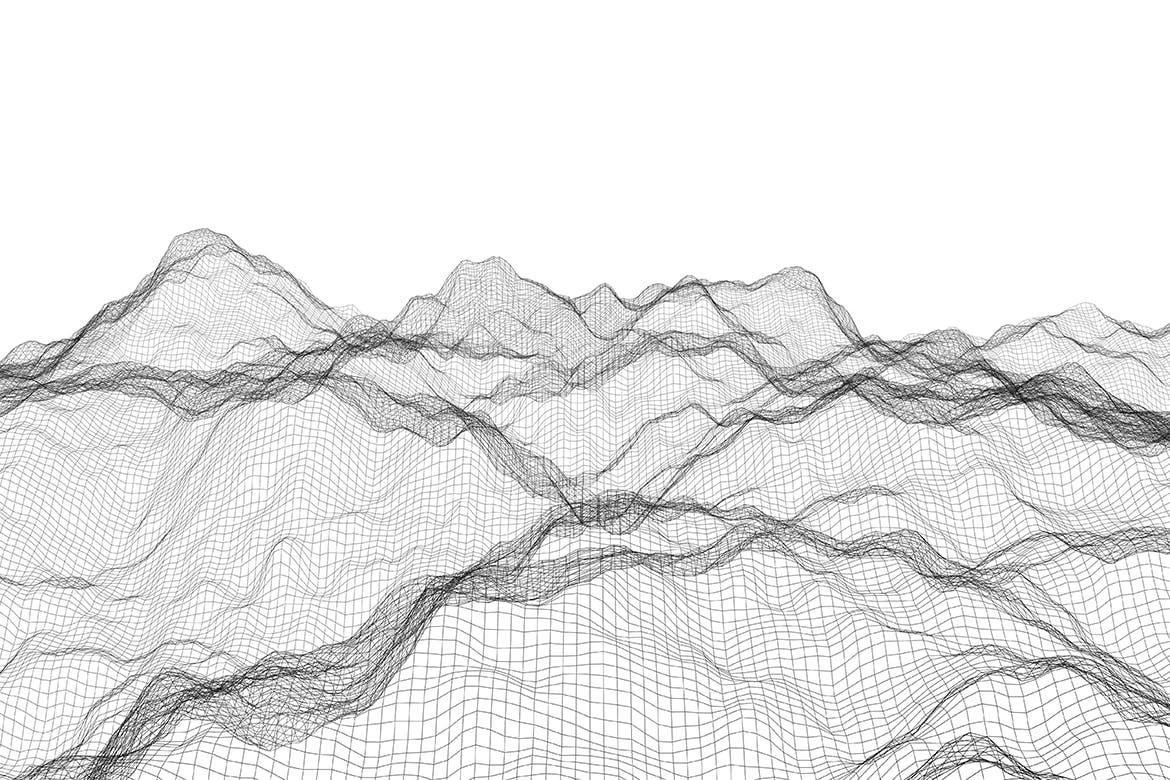 抽象山脉3D渲染波纹高清背景图素材 Wire Waves Background Set插图(11)
