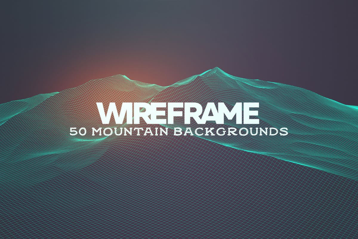 50张山脉线框背景 50 Mountain Wireframe Backgrounds插图