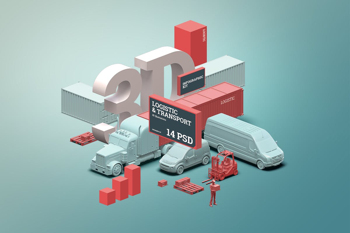 3D物流运输场景生成器 3D scene generator: Transport & Logistic插图