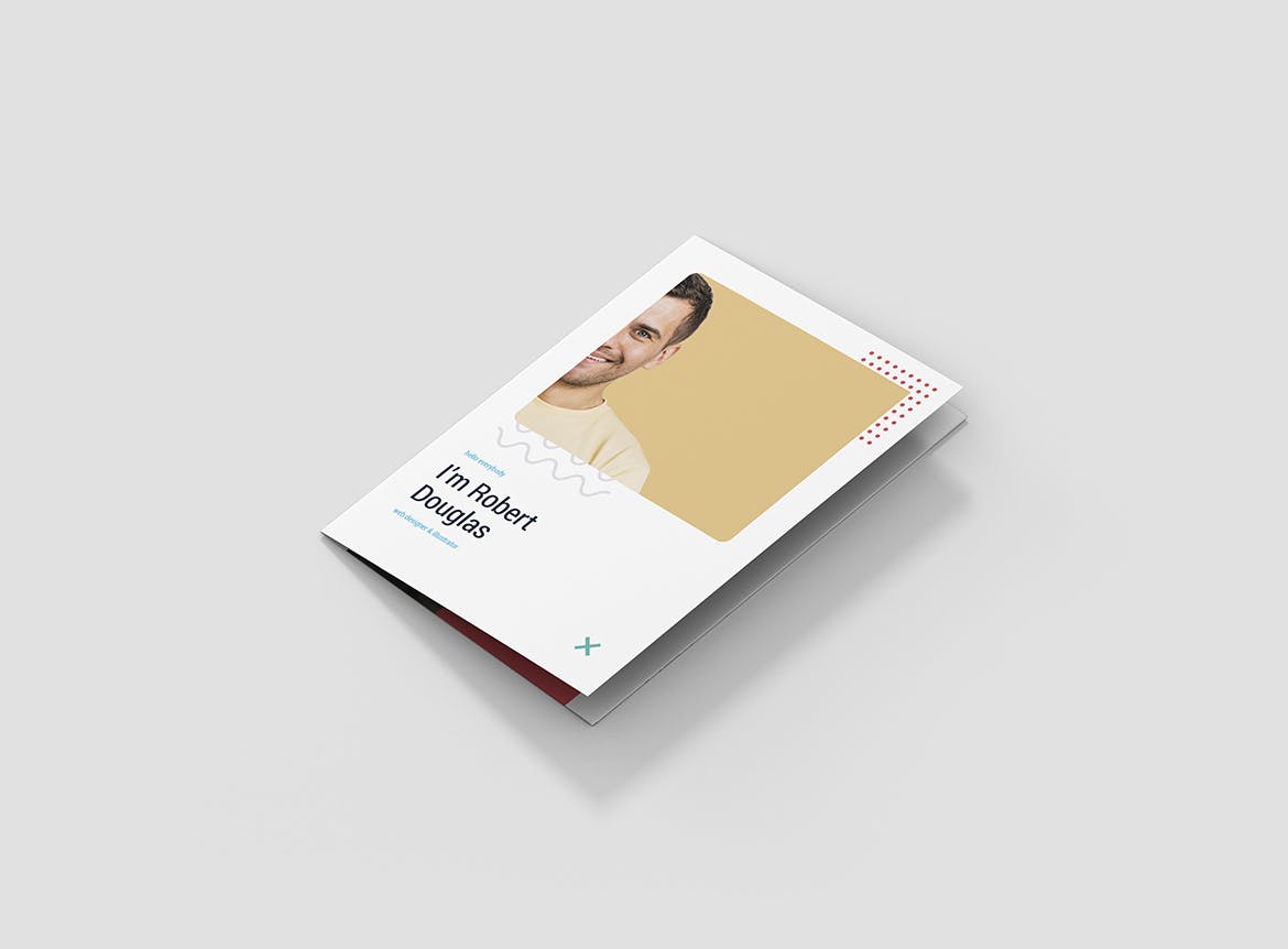 A5尺寸大小三折页个人简历彩页设计模板 Brochure – Resume Tri-Fold A5插图1
