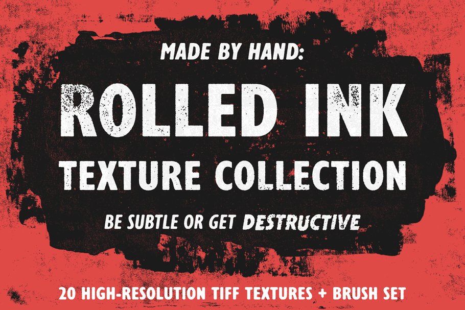 轧制油墨纹理合集 Rolled Ink Texture Collection插图