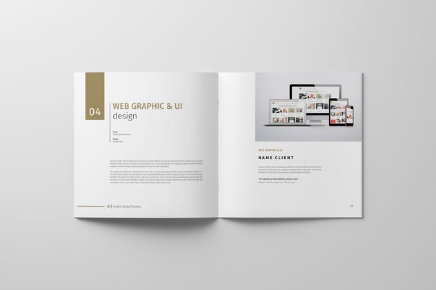 广告设计/网站设计/工业设计公司适用的产品目录画册设计模板 Graphic Design Portfolio Template插图(10)