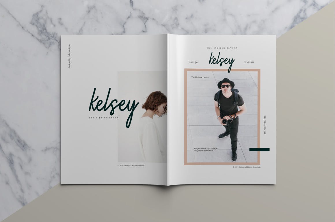 时尚摄影/时装品牌产品目录&杂志设计模板 KELSEY – Fashion Lookbook & Magazine插图(13)