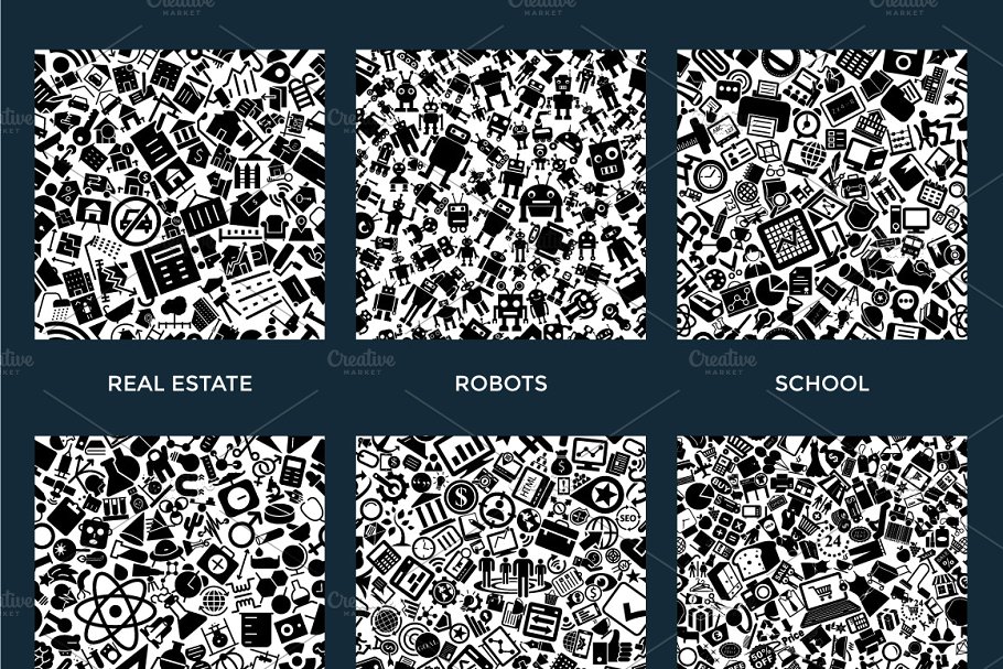 72个主题图标图案纹理 72 Glyph Icon Patterns插图(4)