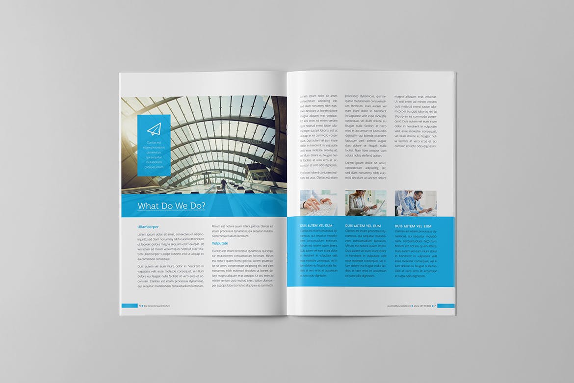 蓝色背景信息科技公司企业画册设计模板 Blue Corporate Brochure插图3