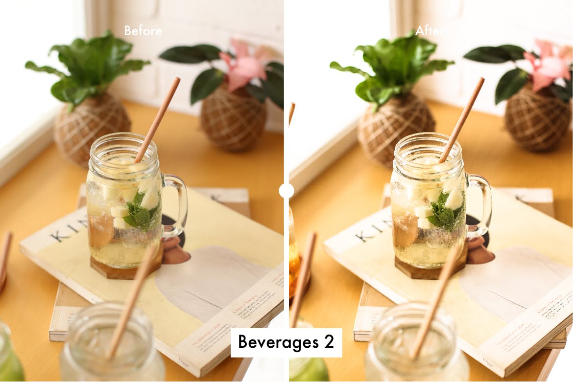6款奶茶饮品摄影调色滤镜LR预设 6 Lightroom Preset for Beverages插图2