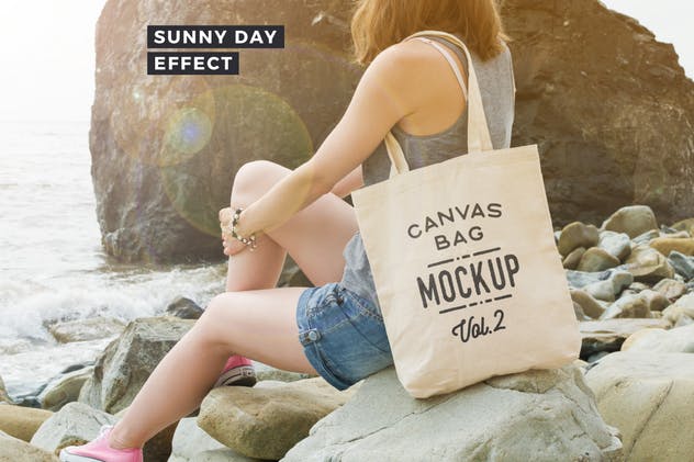 帆布手提包购物袋样机v2 Canvas Tote Bag Mockups Pack Vol. 2插图(6)