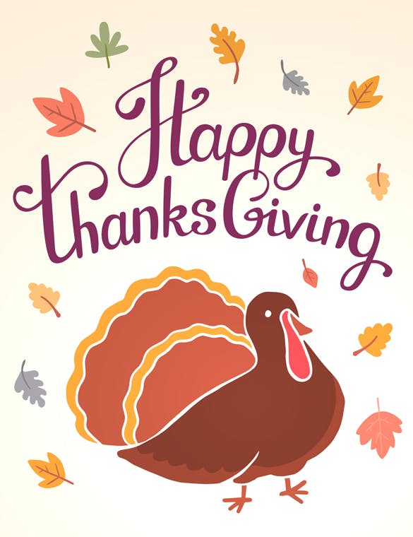 感恩节庆祝火鸡美食矢量设计素材 Happy Thanksgiving turkey插图1