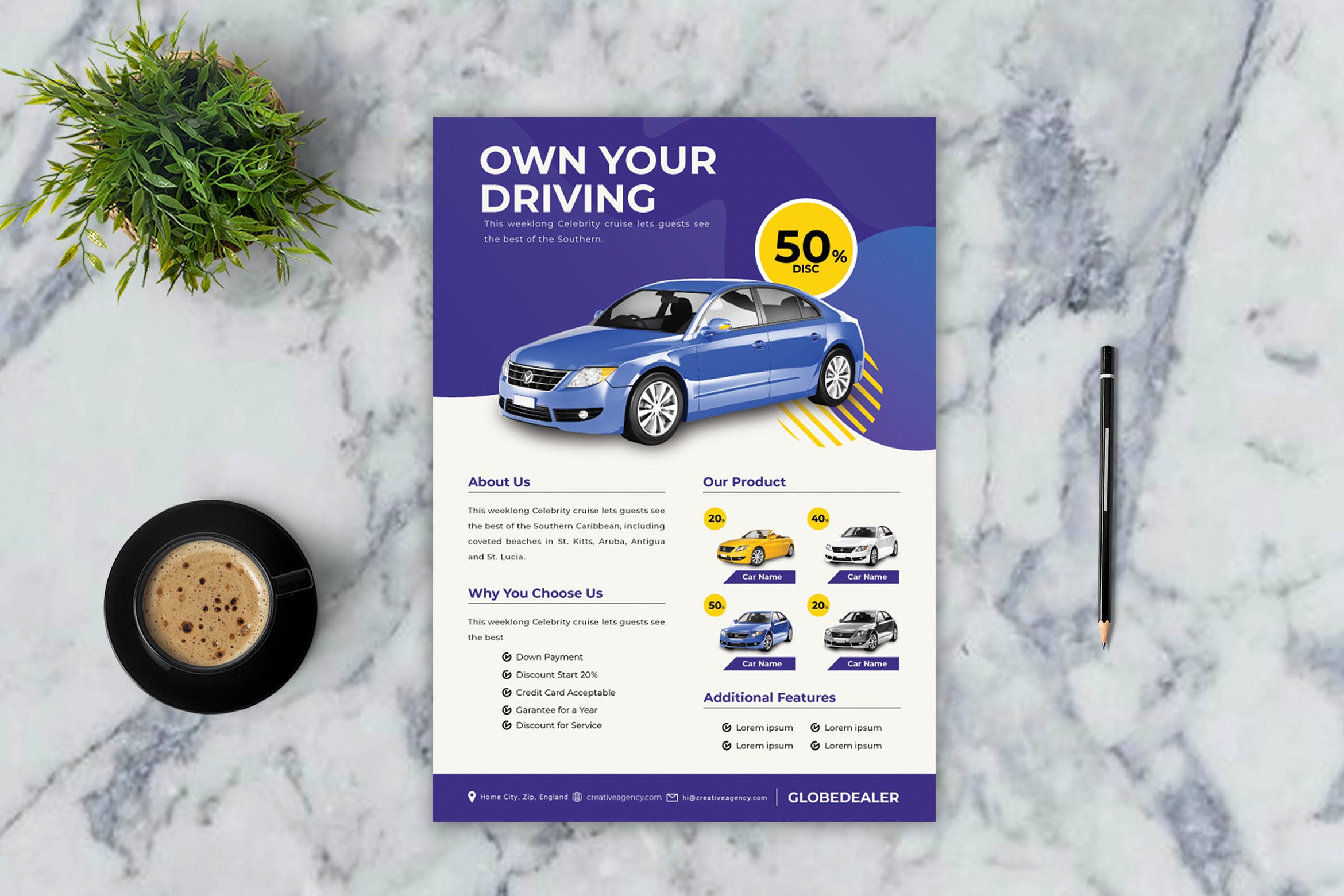 汽车品牌4S店/汽修店传单设计模板v2 Business Flyer – Vol. 2插图