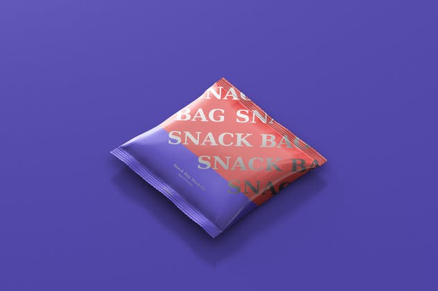 方形小吃/零食塑料袋包装外观样机 Snack Foil Bag Mockup – Square Size插图3