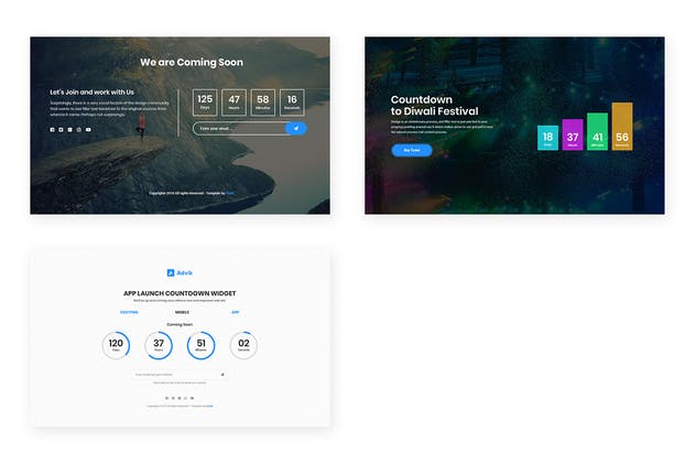 10款网页倒计时/计数器UI设计套件 10 CountDown/Counters Widget Design for Web-UI Kit插图(3)