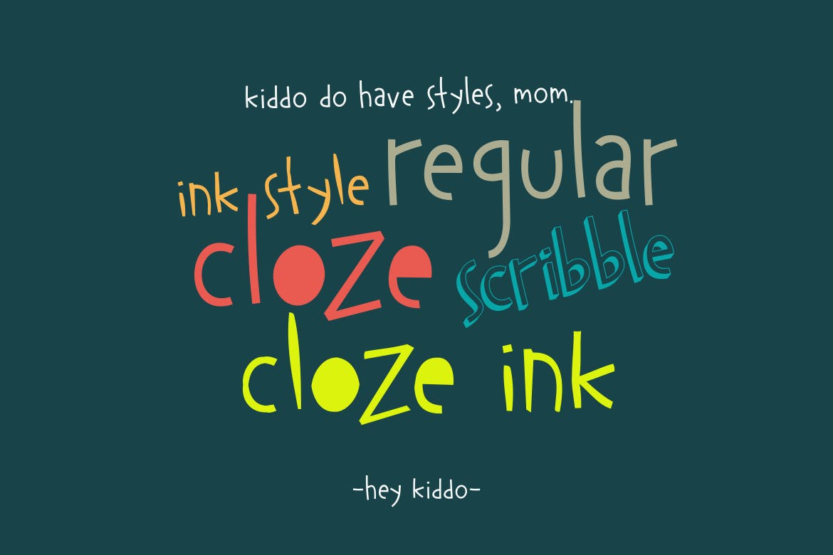 可爱仿小孩铅笔手写英文无衬线字体 Hey Kiddo – Children Font插图(2)