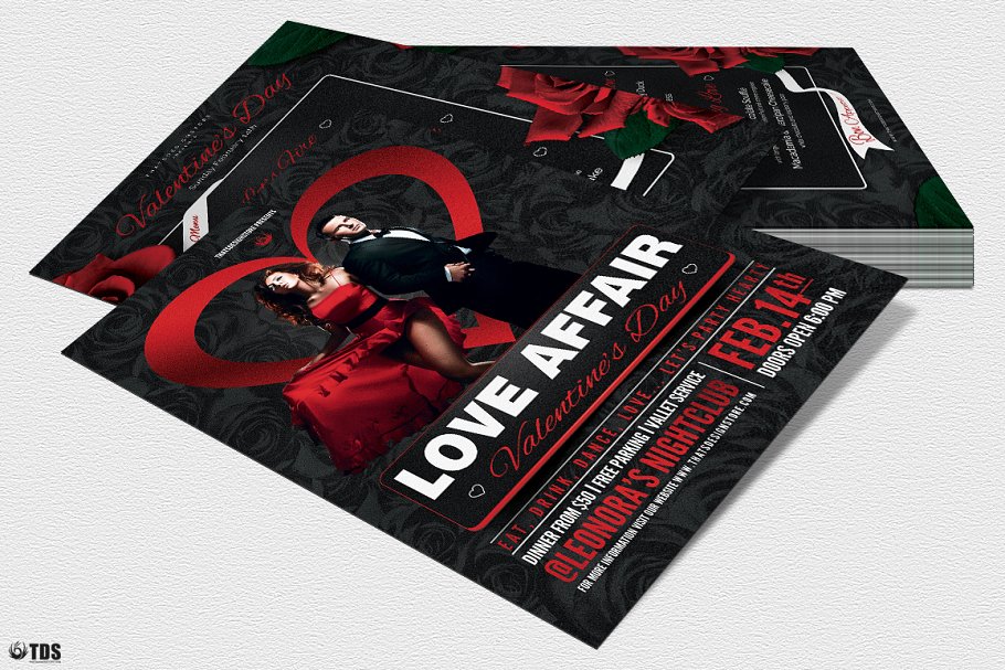 情人节主题传单模板v3 Valentines Day Flyer+Menu PSD V3插图3