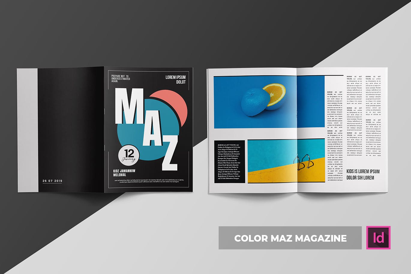色彩设计创意杂志排版设计模板 Color Maz | Magazine Template插图(6)