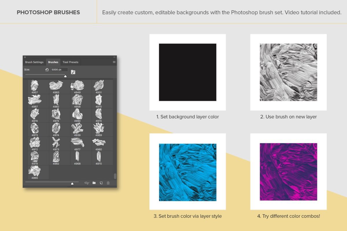 创意抽象纹理系列：抽象液态画工具包（纹理、模板、笔刷&教材）Abstract Paint Toolbox [3.12GB]插图(3)