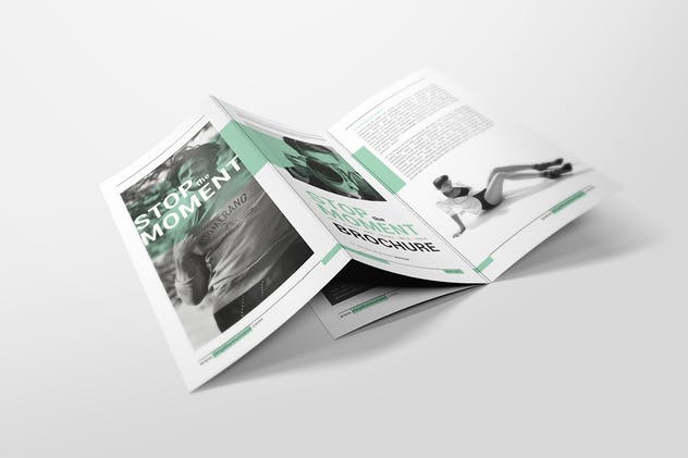 DL双折页传单宣传册样机模板V2 DL Bifold Brochure Mockups 02插图7