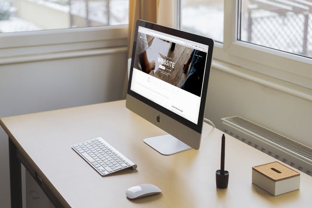iMac一体机网站UI设计展示样机模板 iMac Screen Display Mock-Up插图5