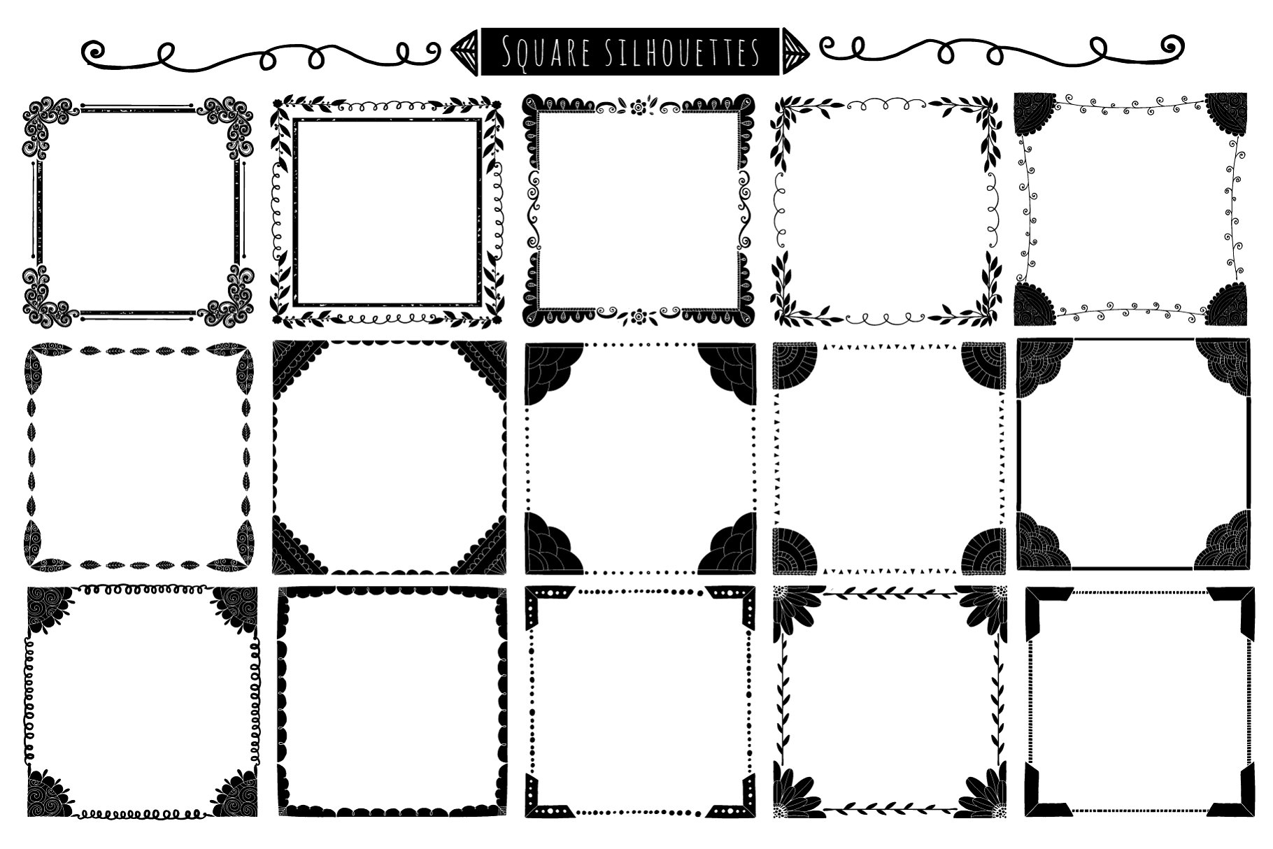 涂鸦手绘边框和框架 Hand-Drawn Borders & Frame Doodles插图(10)