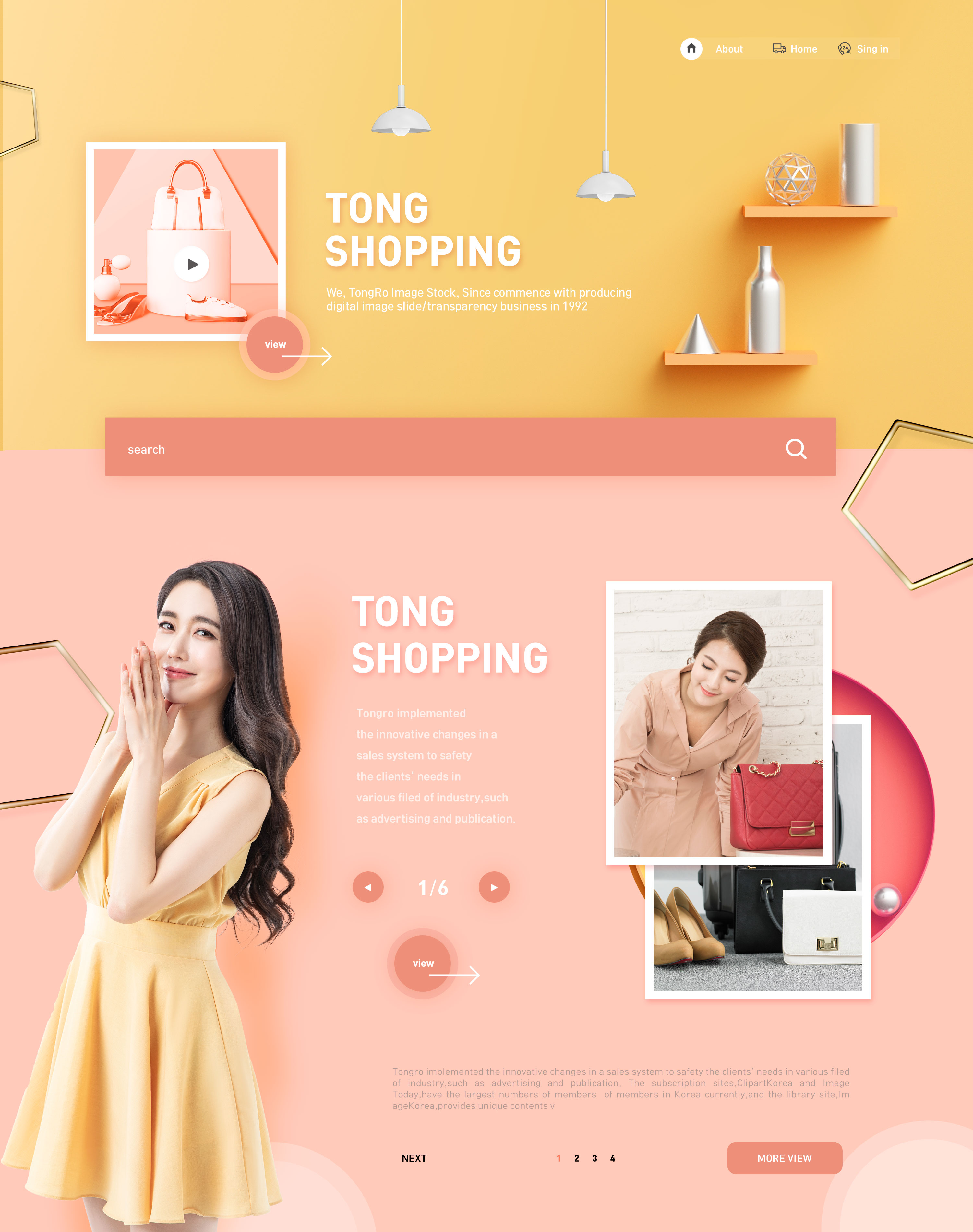 女性时尚购物电商网站主页UI设计PSD模板插图