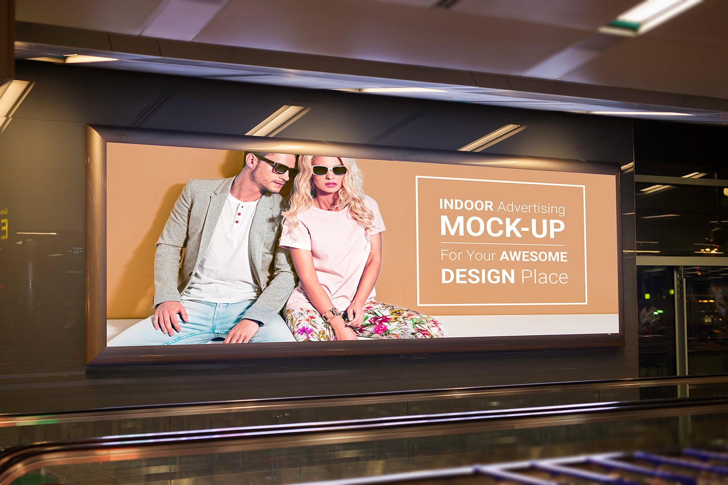 室内广告牌图片效果图样机模板 Indoor Advertising Mock-Up插图6
