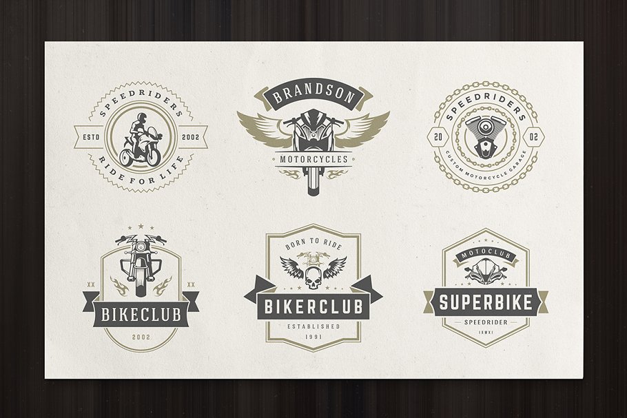 50款摩托车Logo标志和徽章模板 50 Motorcycles Logos and Badges插图(15)
